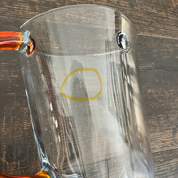 New Vtg Pasabahce 1.24L pitcher with orange handle - Picture 9 of 9